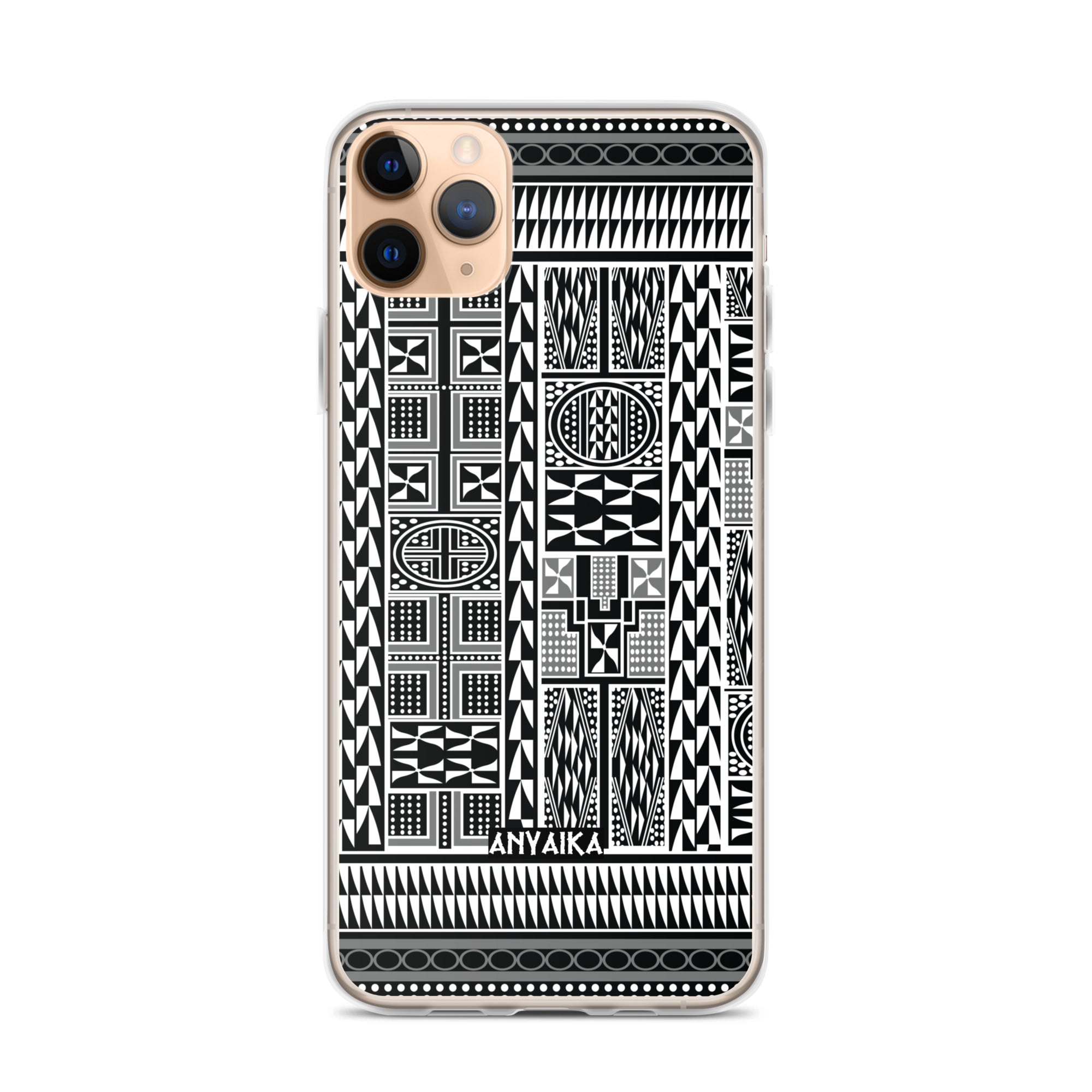 Tribal Tapestry Black Gray Mix Clear Case for iPhone®