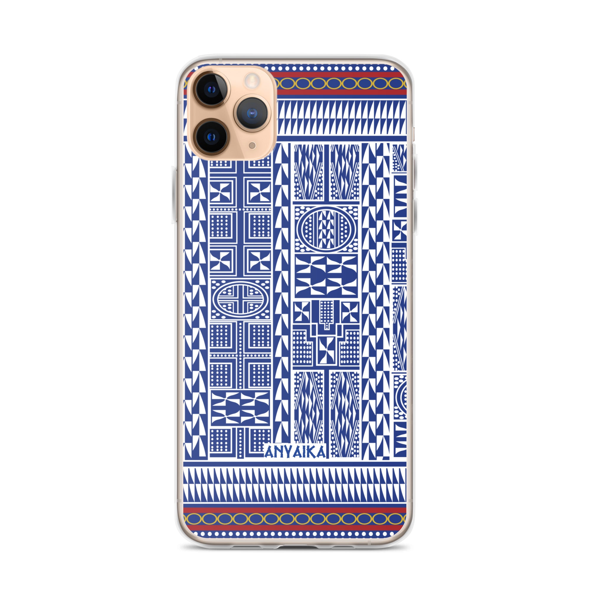 Tribal Tapestry Dark Cerulean Blue Mix Clear Case for iPhone®