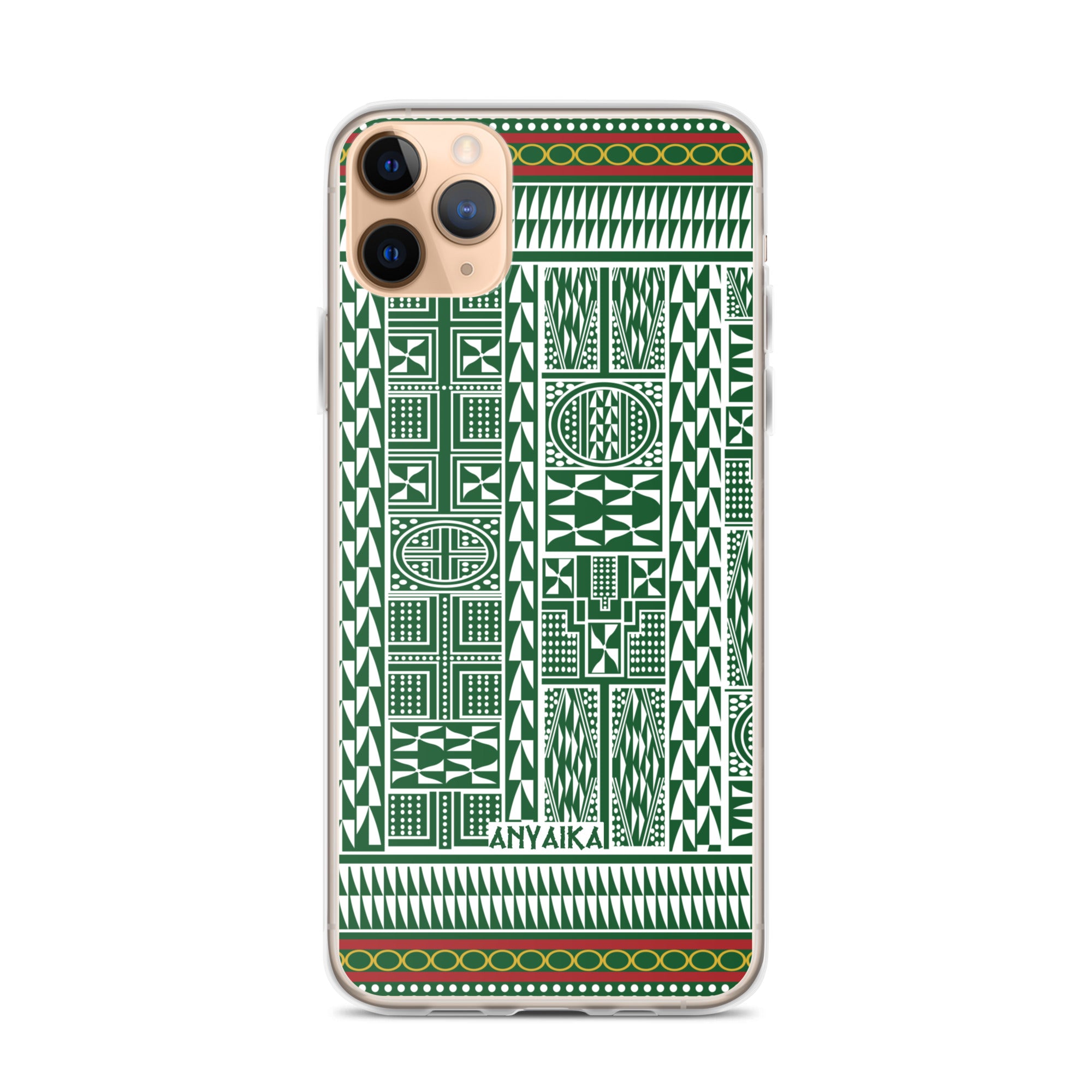 Tribal Tapestry Hunter Green Mix Clear Case for iPhone®