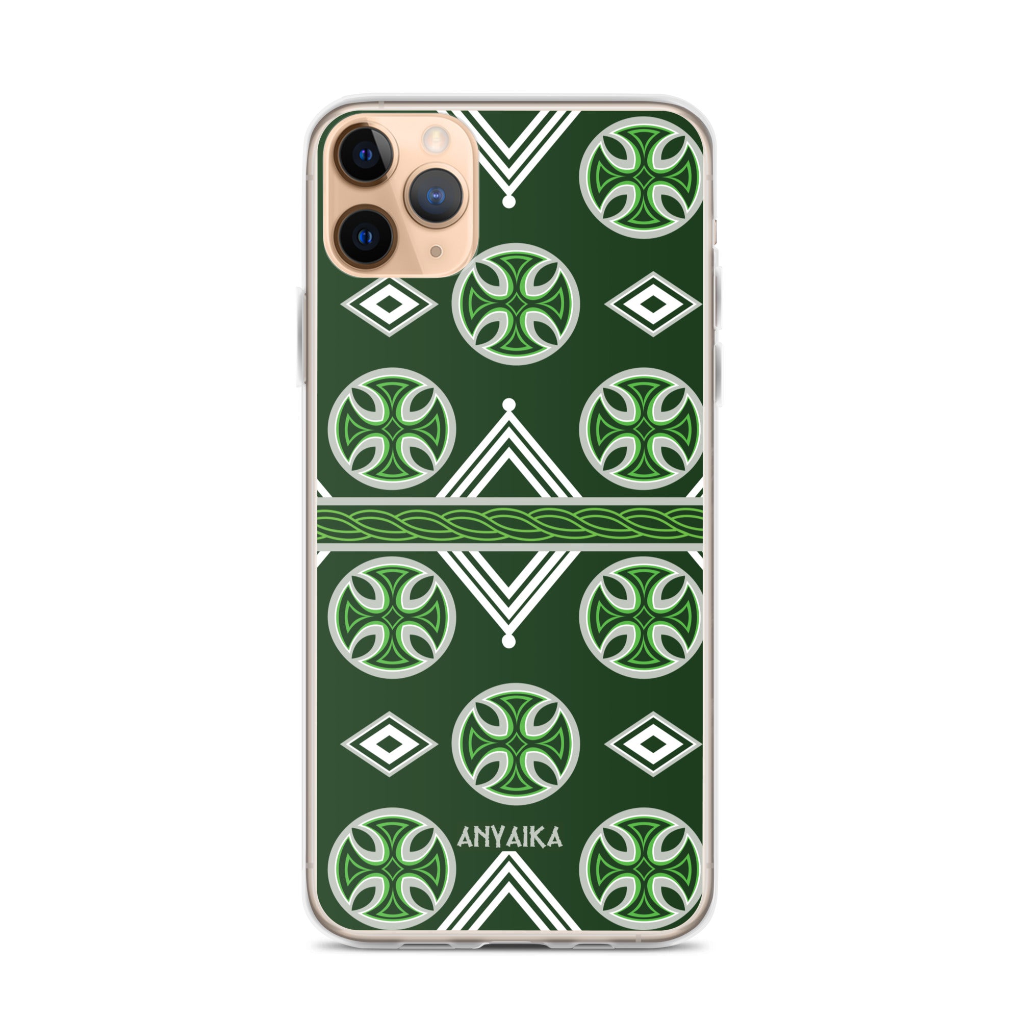 Royal Regalia Green Gray Mix Clear Case for iPhone®