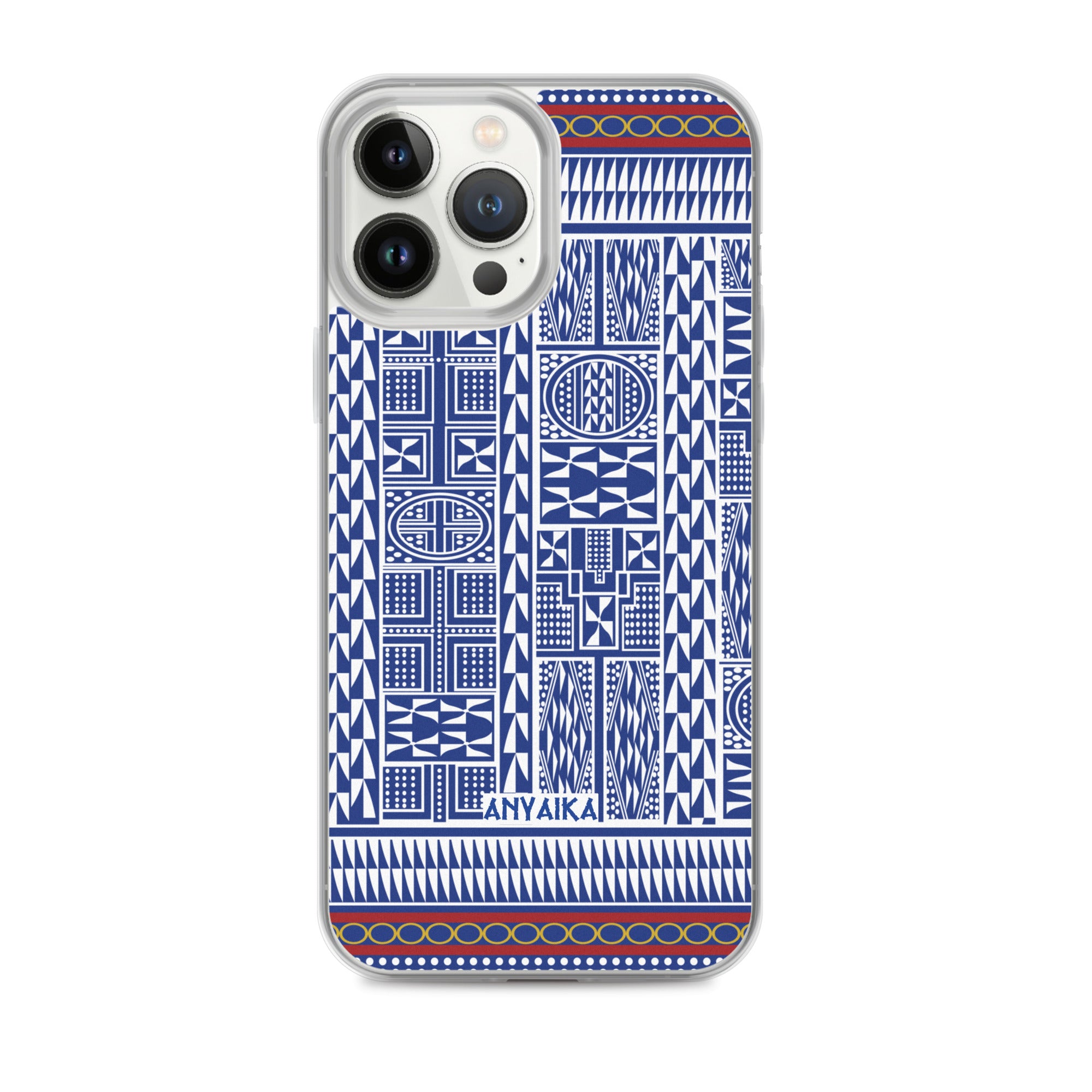 Tribal Tapestry Dark Cerulean Blue Mix Clear Case for iPhone®