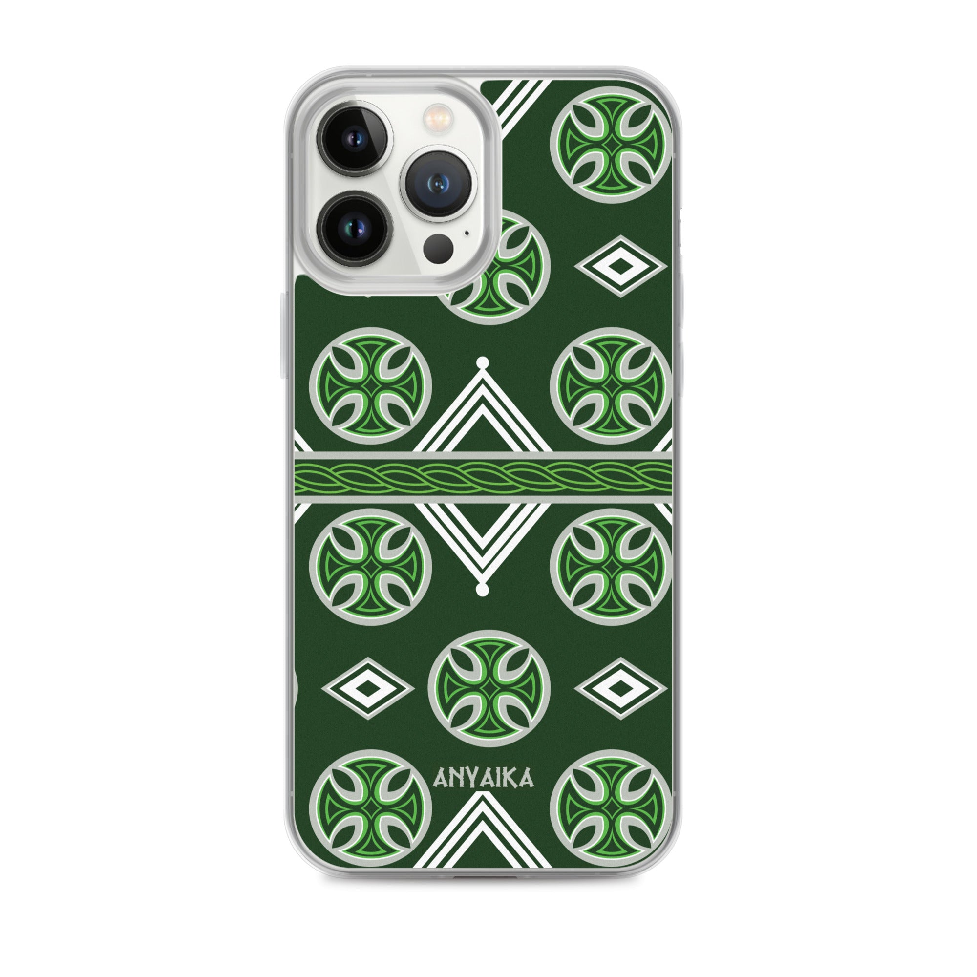 Royal Regalia Green Gray Mix Clear Case for iPhone®