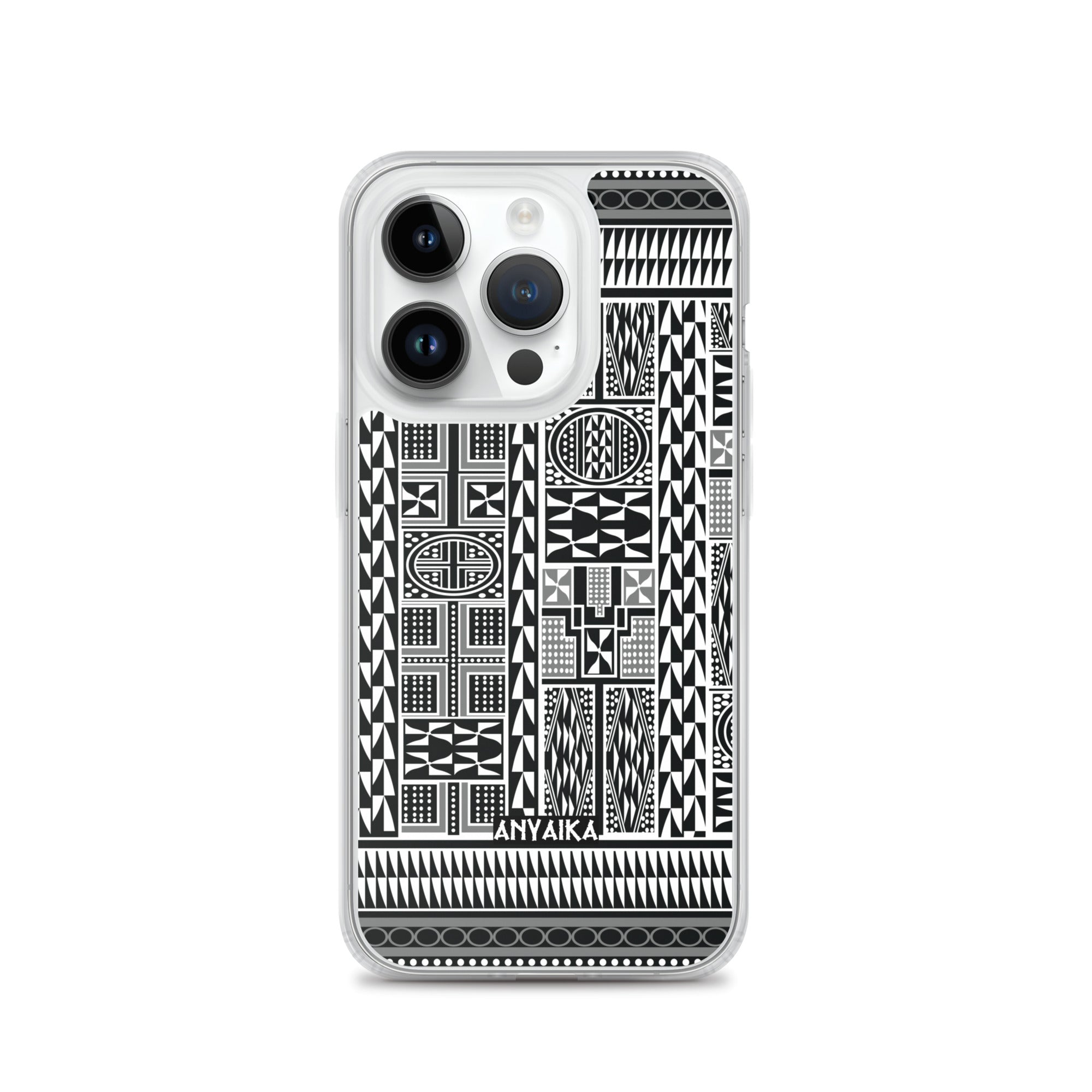 Tribal Tapestry Black Gray Mix Clear Case for iPhone®