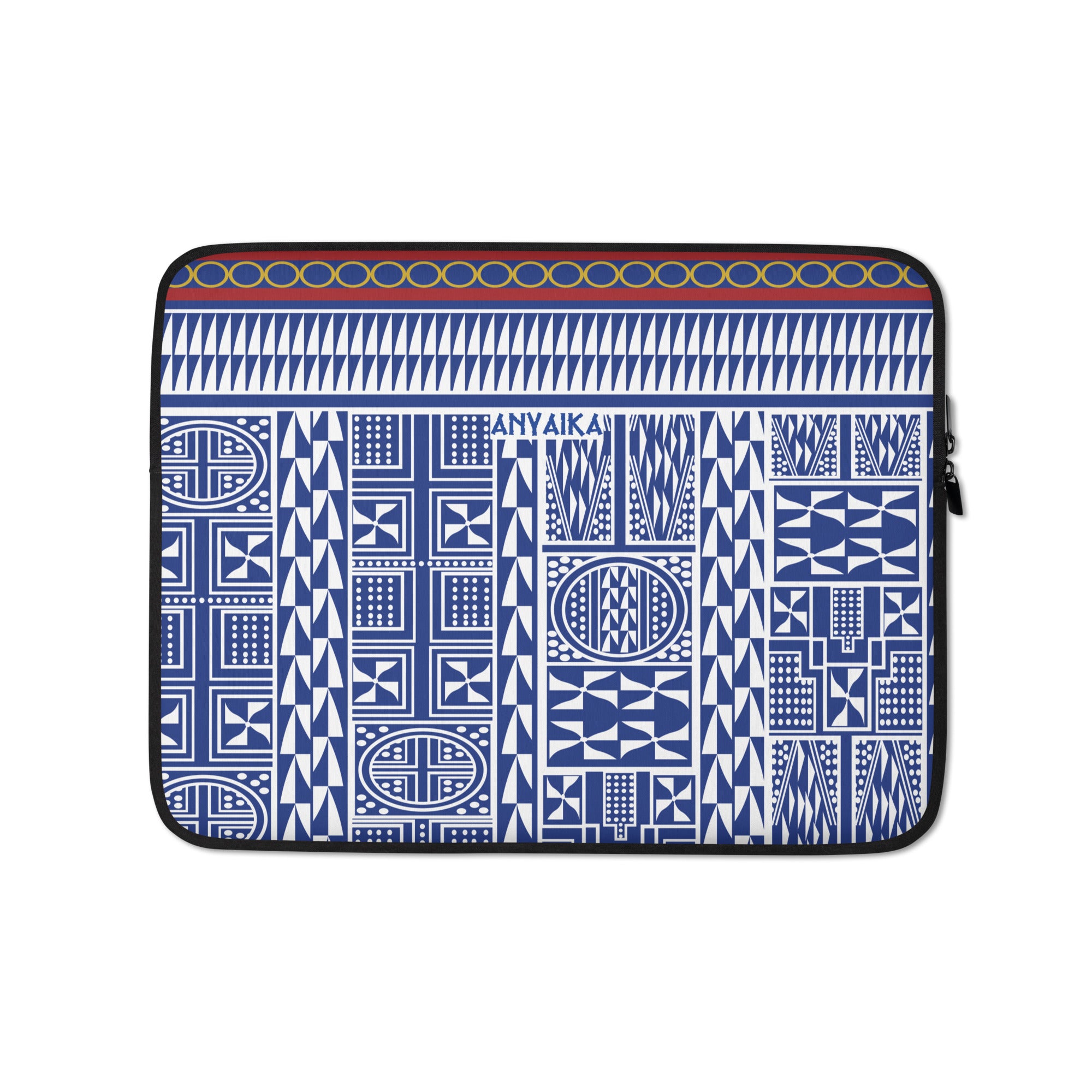 Tribal Tapestry Dark Cerulean Blue Mix Laptop Sleeve