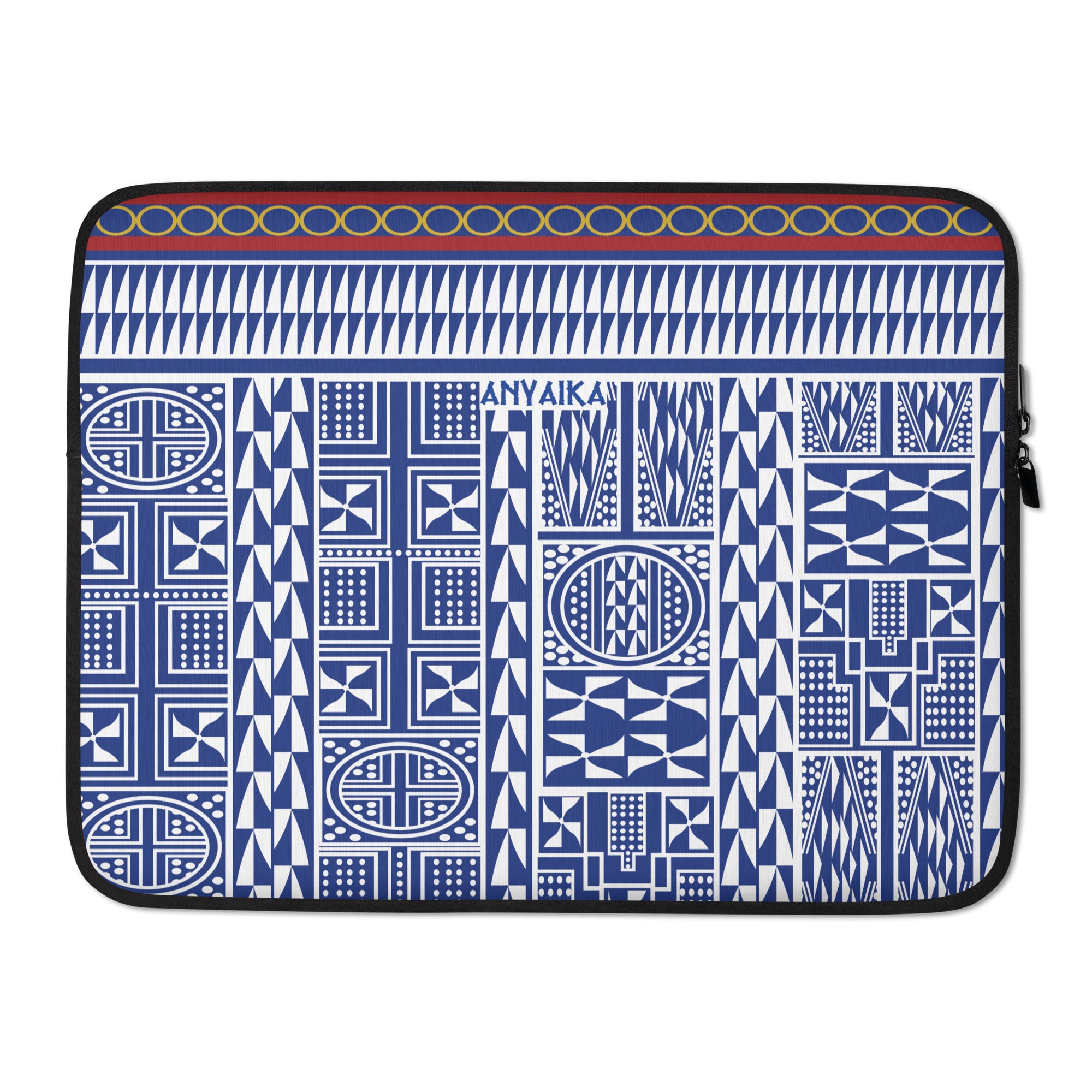 Tribal Tapestry Dark Cerulean Blue Mix Laptop Sleeve