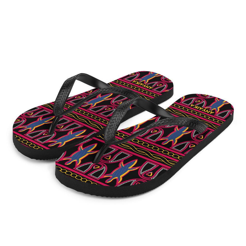 Toghu Crested Charms Black Flip-Flops