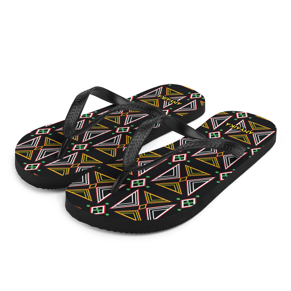 Mosaic of Makossa Origin Flip-Flops