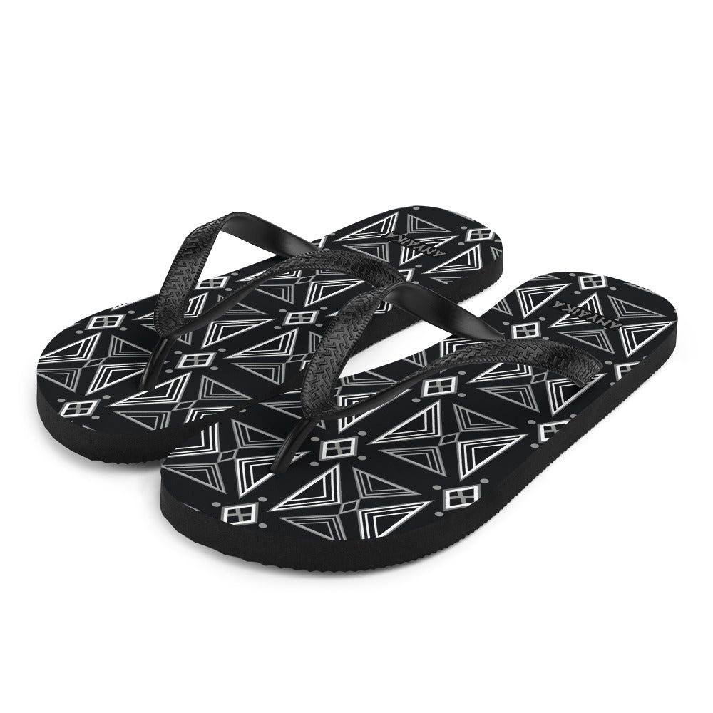 Mosaic of Makossa Gray Flip-Flops