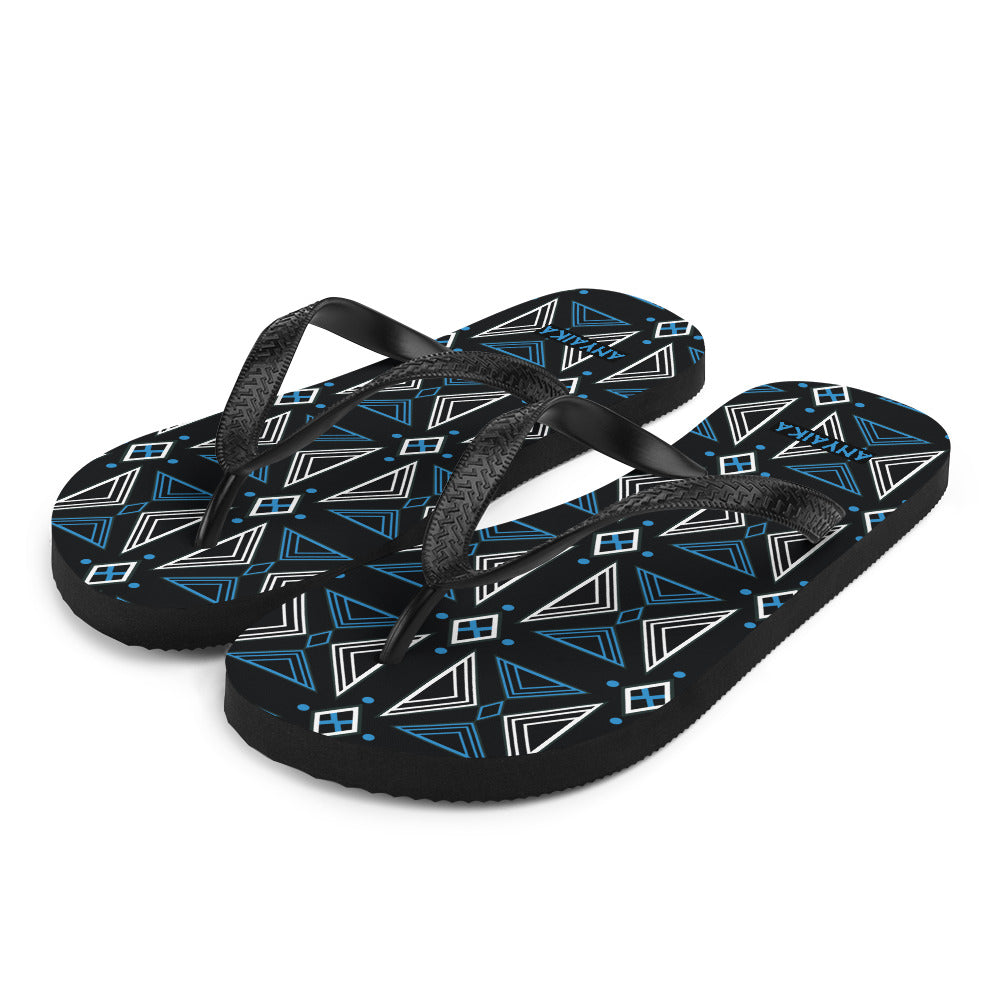 Mosaic of Makossa University Blue Flip-Flops