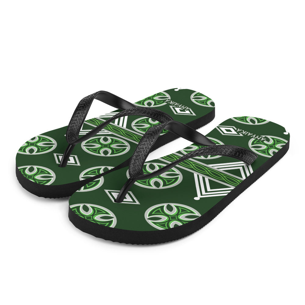 Royal Regalia Green Gray Mix Flip-Flops