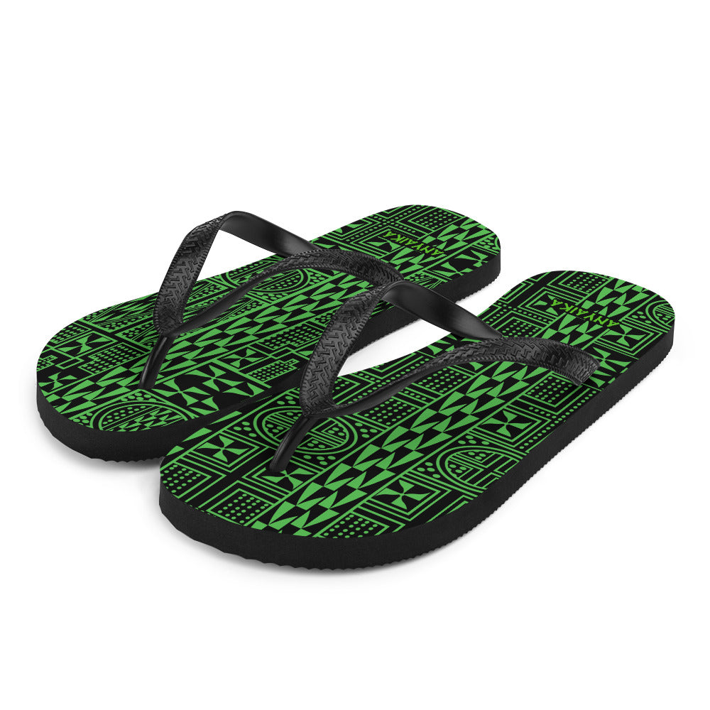 Black Mamba Kelly Green Flip-Flops