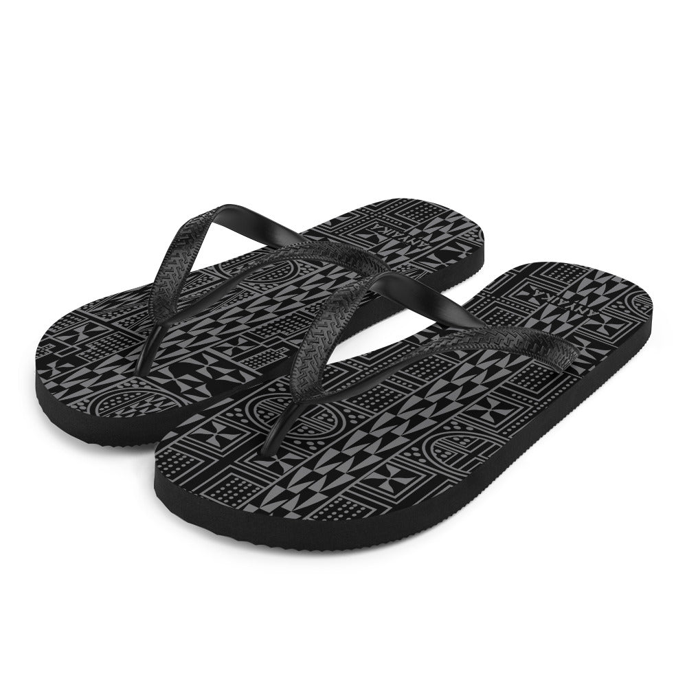 Black Mamba Gray Flip-Flops