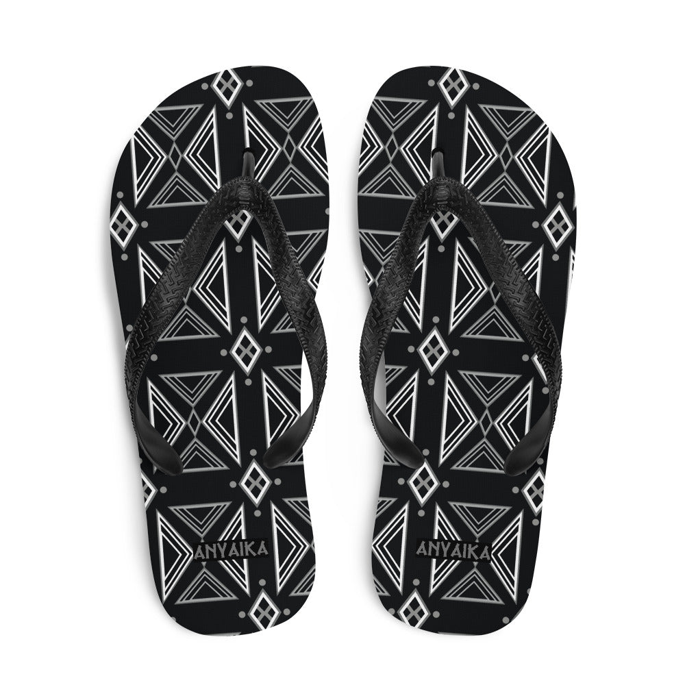 Mosaic of Makossa Gray Flip-Flops