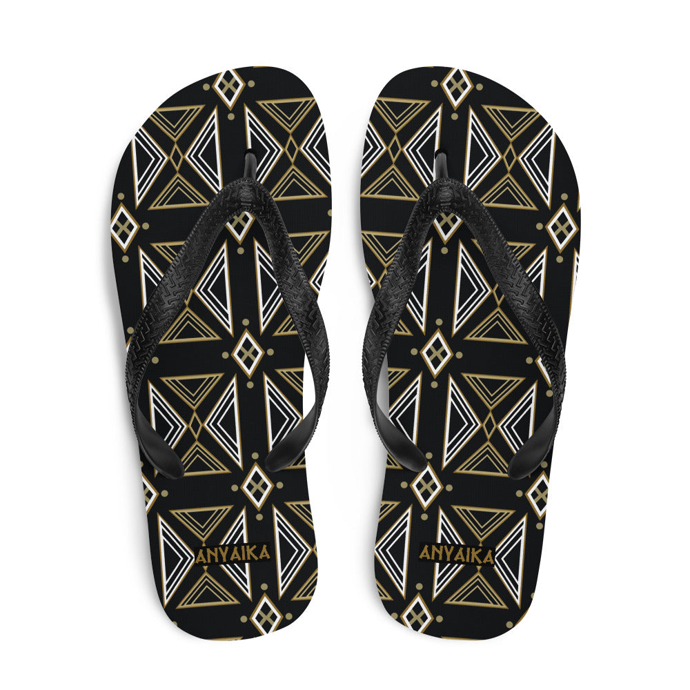 Mosaic of Makossa Gold Flip-Flops