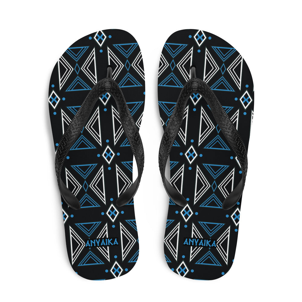 Mosaic of Makossa University Blue Flip-Flops