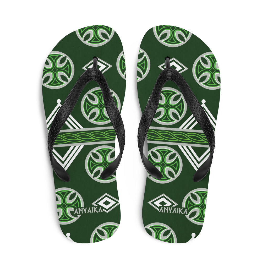 Royal Regalia Green Gray Mix Flip-Flops