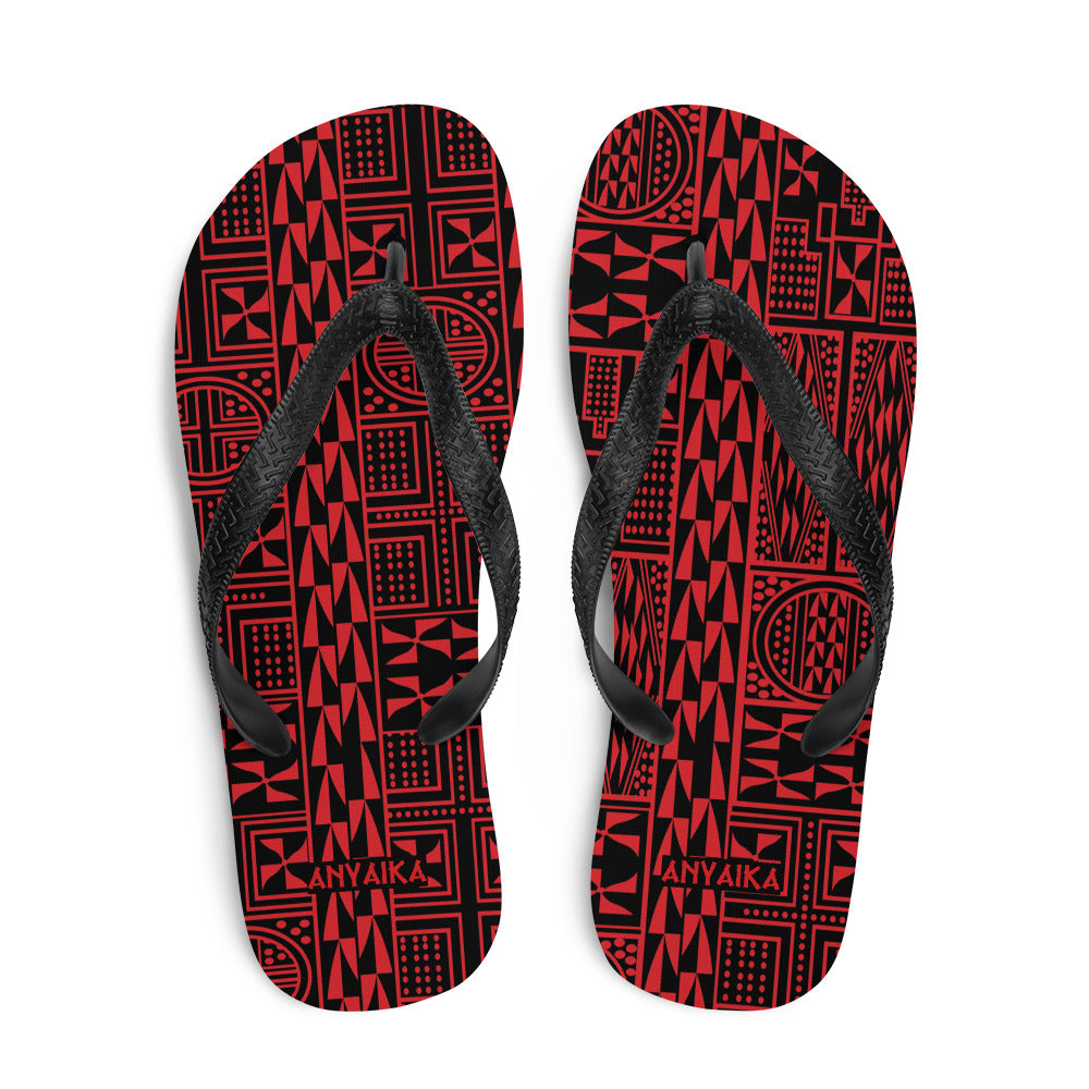 Black Mamba Fashion Red Flip-Flops