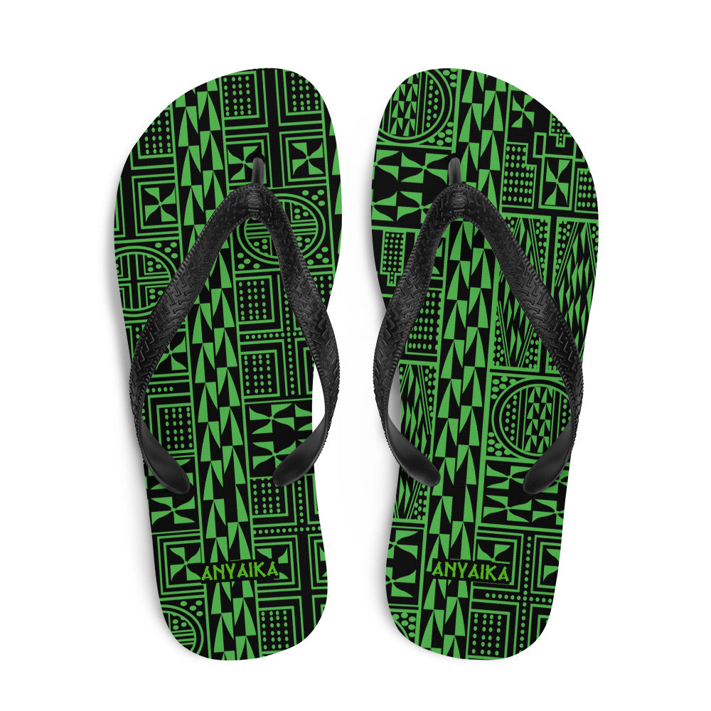 Black Mamba Kelly Green Flip-Flops