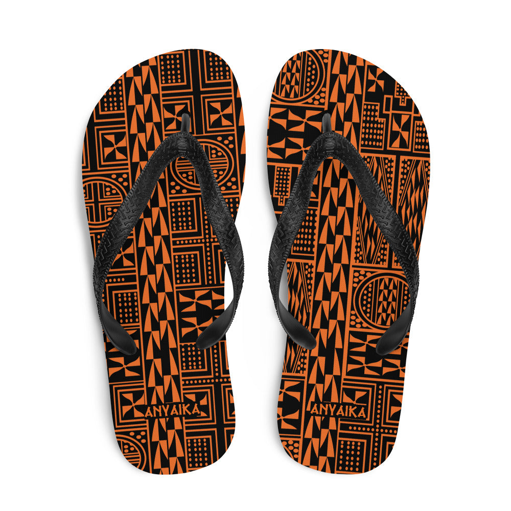 Black Mamba Mango Orange Flip-Flops