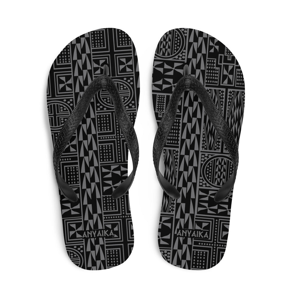 Black Mamba Gray Flip-Flops