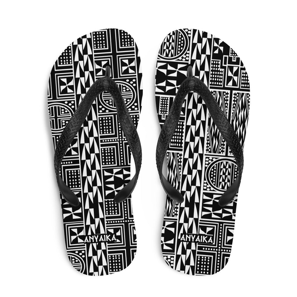 Black Mamba White Flip-Flops